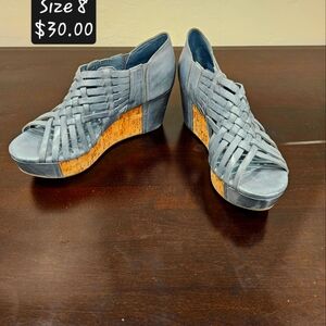 Stylish Blue Wedge Sandals